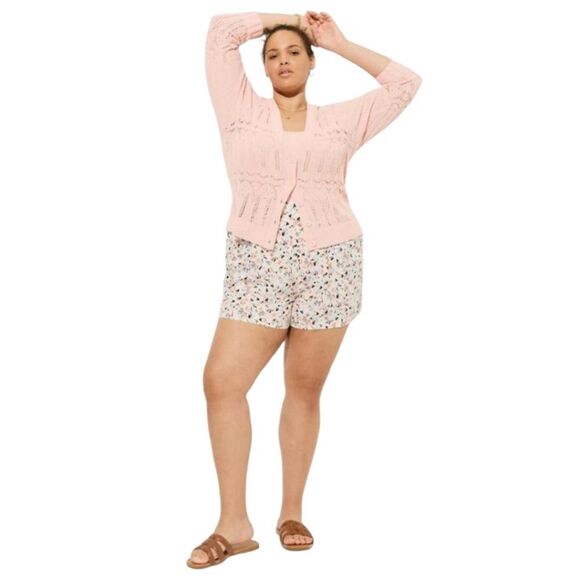 TORRID New Plus Size Pointelle Impatient Pink V- Neck Cardigan Sweater 4X - Picture 3 of 16
